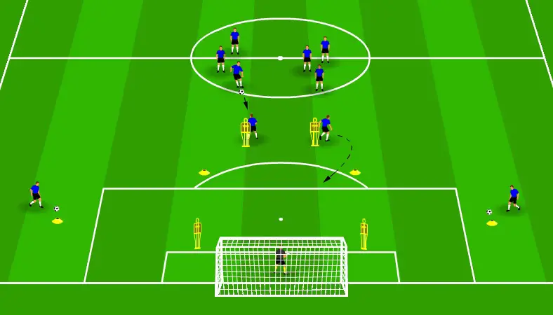 Fun crossing and shooting drill