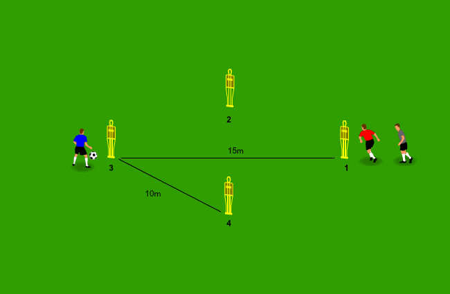 Football fitness drills with a ball - Passing circuit
